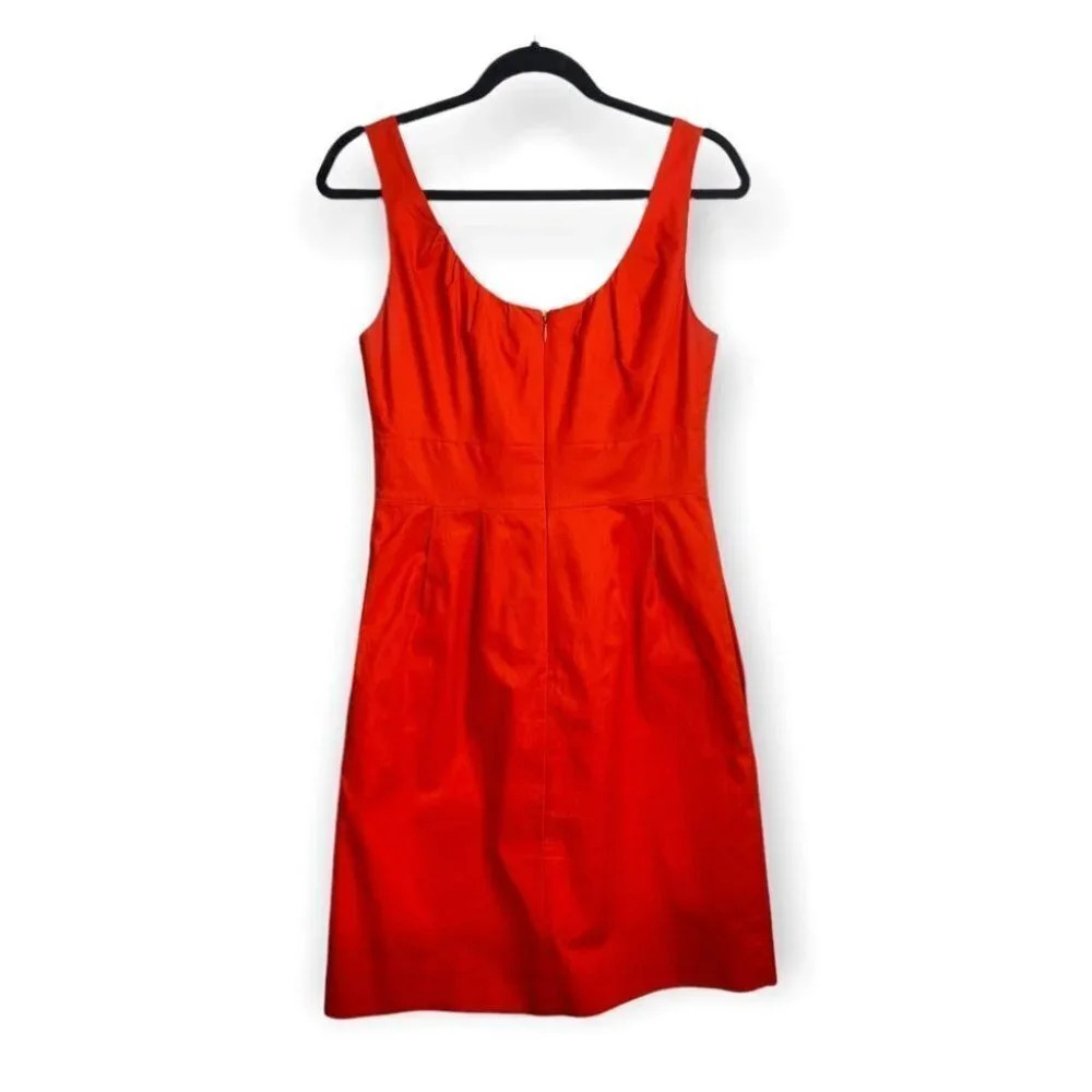 J. Crew Factory Suiting Pleated Dress with Pockets - 36740 CER Orange - Picture 2 of 11